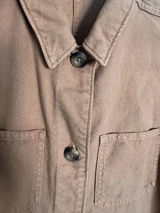 Everlane Chore Mini Dress | Toasted Coconut | Utility Shirt Dress Size 00 - Picture 4 of 5